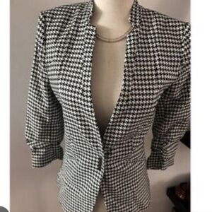 H&M Black and White Houndstooth Blazer